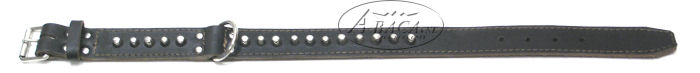image:halsband dubbelgestikt, met chroombeslag