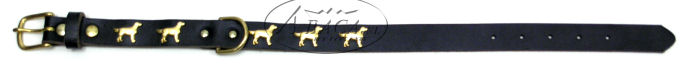 image:halsband met Retriever, messing, staand