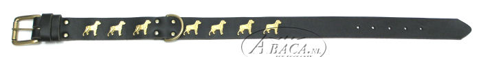 image:halsband met Rottweiler, messing, staand
